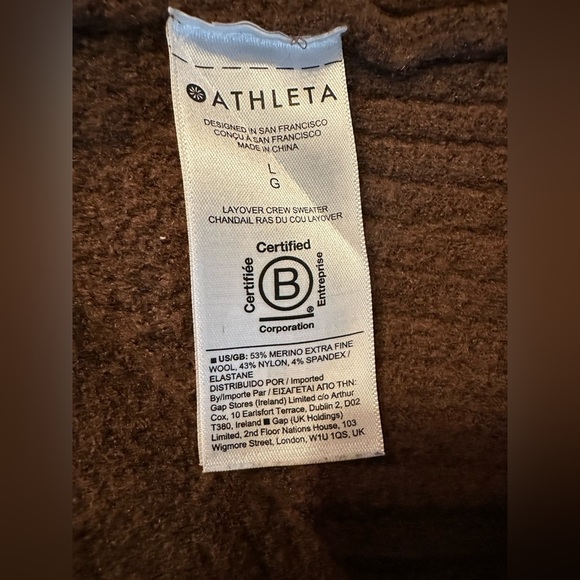 Athleta Layover Crew Neck Sweater Sz L Merino Wool Blend  very Soft(i9 - Picture 6 of 10